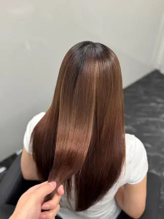 ロング カラー パーマ ヘアアレンジ メンズ キッズ 髪質改善Ⅰ透明感 艶カラーⅠたつやのヘアスタイル