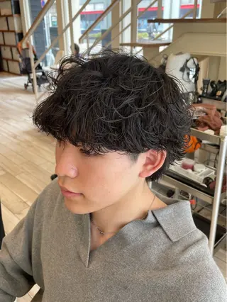 ショート パーマ メンズ パーマ/フェード🔥 佐々木波人のヘアスタイル