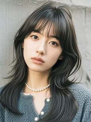 セミロング ウルフカット 811 大阪梅田 ウルフのヘアスタイル