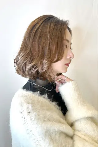 ミディアム カラー ヘアアレンジ 白髪ぼかし大人メンズ 根本零のヘアスタイル