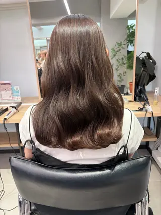 セミロング カラー 縮毛/くすみカラー Mariamu🌼のヘアスタイル