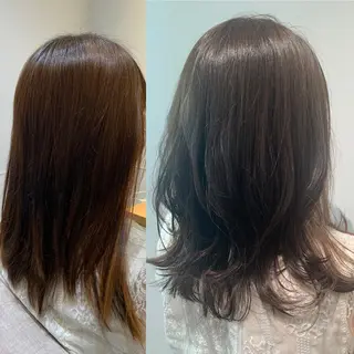 ミディアム カラー 透明感カラー ボブ/ 直感カラー診断のヘアスタイル
