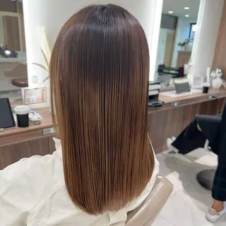 ロング 三箇島陽香/髪質改善 クロスパーマ縮毛矯正のヘアスタイル