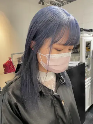 セミロング カラー ヘアアレンジ 艶ハイトーン/ヘア アレンジAYAKAのヘアスタイル