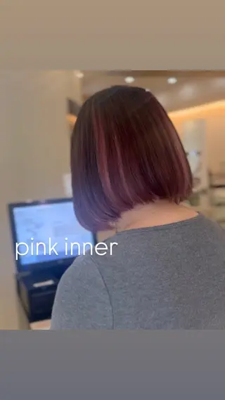 ミディアム カラー 似合わせカット暖色 カラーhiyonaのヘアスタイル
