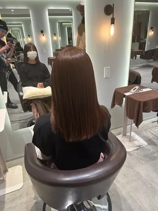セミロング パーマ 髪質改善ストレート 中林優太のヘアスタイル
