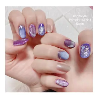 ミディアム ネイル 🐾enen style 🐾のネイルデザイン