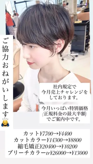 ショート カラー 【表参道】小顔ショー ト /丸みボブ/荒砂のヘアスタイル