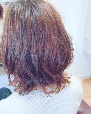 ミディアム パーマ 石丸 智英のヘアスタイル
