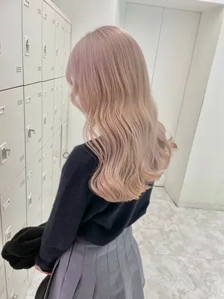 ロング カラー 色落ち綺麗🩰ハイ トーン🎀RINKAのヘアスタイル