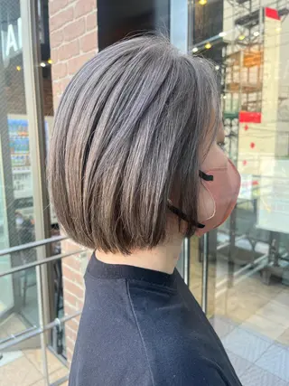 ミディアム カラー パーマ ヘアアレンジ メンズ キッズ ネイル マツエク・マツパ アイブロウ 久木原 ゆりのヘアスタイル