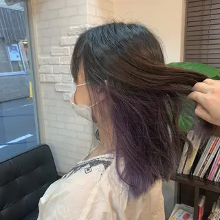 セミロング カラー 久保山 友奈のヘアスタイル
