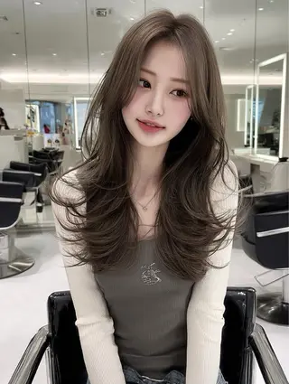 セミロング 韓国風ヘア🧚‍♂️ マツパ🧼はるのヘアスタイル
