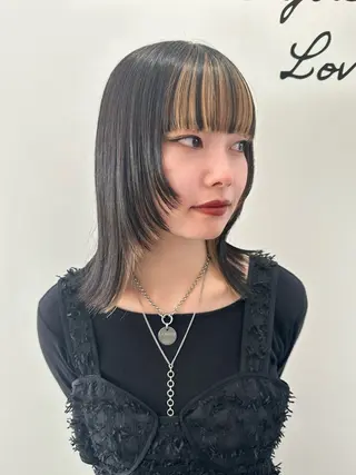 ミディアム カラー recipe 黒木 彩那のヘアスタイル