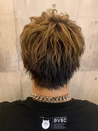 ショート カラー パーマ メンズ メンズ縮毛矯正 細谷碧海のヘアスタイル