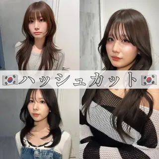 ロング 韓国レイヤーカット/ 縮毛矯正/羽田航のヘアスタイル