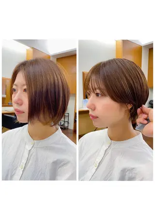 ショート カラー 似合わせレイヤー/ ケアパーマ/高倉のヘアスタイル