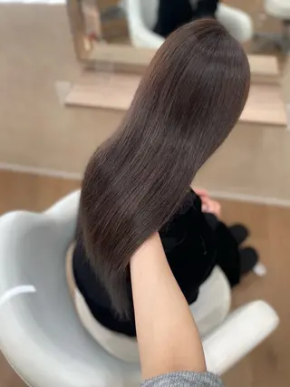 セミロング 透明感巻ける縮毛矯正 可愛いStyle杏琉のヘアスタイル