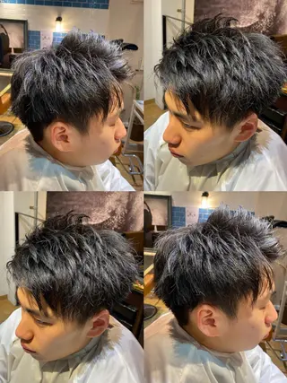 ショート カラー パーマ ヘアアレンジ メンズ 🔥メンズパーマ 特化 渡辺一翔のヘアスタイル