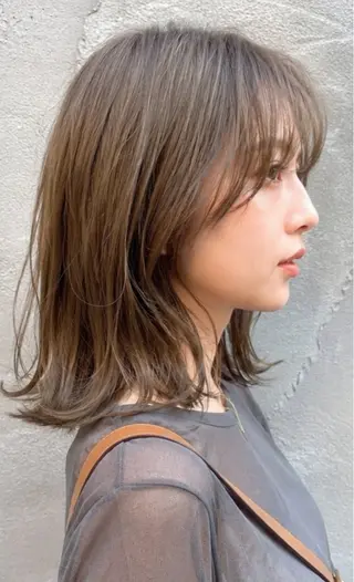 ミディアム 中津No.1髪質改善 店長✨透ける暗髪のヘアスタイル