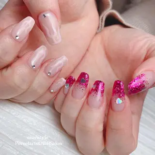 ミディアム ネイル 🐾enen style 🐾のネイルデザイン