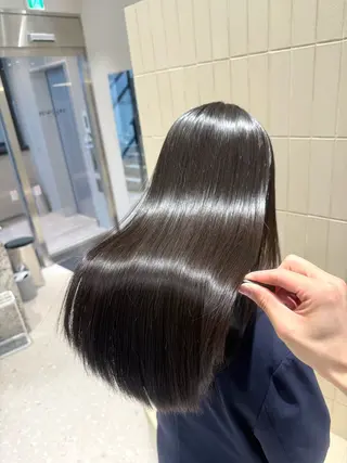 セミロング パーマ ヘアアレンジ 縮毛矯正/髪質改善/ ブリーチ毛/木元渓太のヘアスタイル