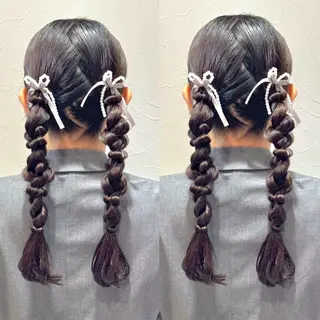 ロング ヘアアレンジ ヘアメ🎀ハイトーン 🩵エクステ🪄しほのヘアスタイル