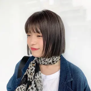 ミディアム カラー Fuu👣ボブ/ボブ ヘア/ベージュカラーのヘアスタイル