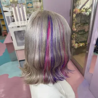 ミディアム カラー ♮やっしー♮ 🌈派手髪🌈のヘアスタイル