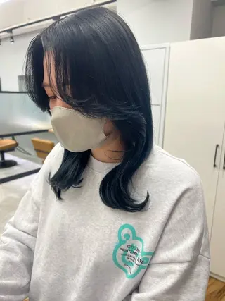 ロング 檜谷 晴　顔周りカットのヘアスタイル