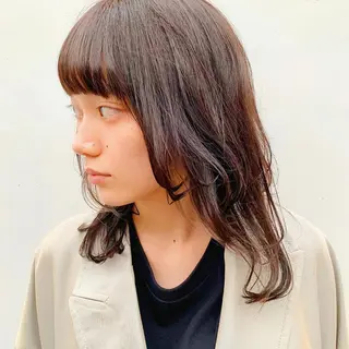 ミディアム 中川 竜誠のヘアスタイル