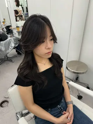ロング カラー 顔まわりの神様✨ 透明感カラー藤嶋秀幸のヘアスタイル