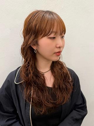 ロング カラー パーマ 似合わせカット/カラ ーケアパーマ/高倉のヘアスタイル