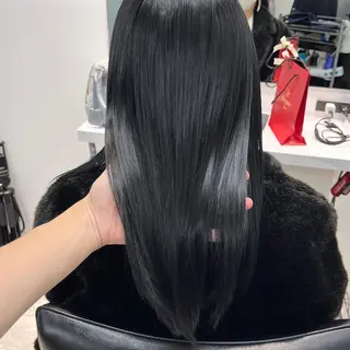 セミロング カラー 美髪矯正 韓国レイヤーのヘアスタイル