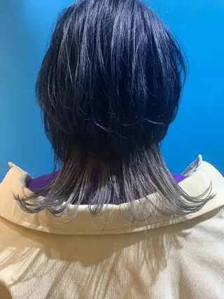 ミディアム カラー メンズ ウルフ、レイヤー 、メンズカットSHOのヘアスタイル