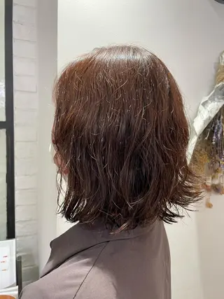 ミディアム パーマ 神野 れなのヘアスタイル