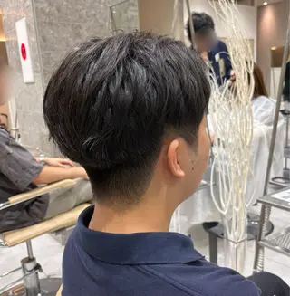 メンズ ブリーチなしWカラー /透明感/オリーブのヘアスタイル