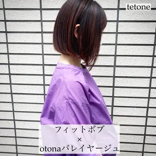 ミディアム カラー テトネ タカシのヘアスタイル