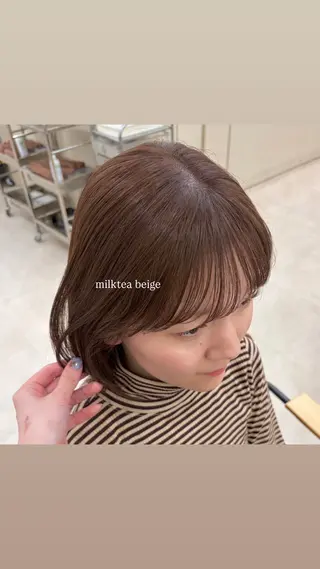 ショート カラー 🎀Wカラー/ピンク /ベージュ🎀ゆらのヘアスタイル
