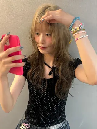ロング 韓国ボブ/レイヤー ボブ/ EMIRIのヘアスタイル