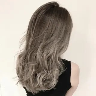 セミロング カラー 髪質改善カラー韓国風 レイヤーtudaのヘアスタイル
