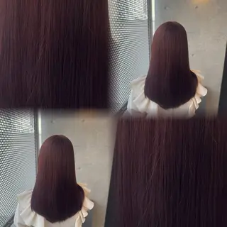 セミロング カラー 李里亜/ハイトーン /シールエクステ🩵のヘアスタイル
