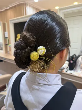 セミロング ヘアアレンジ 韓国ヘアメイク🎀/ 縮毛矯正✨山本媛香のヘアスタイル