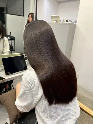 ロング パーマ 🍒モテ暖色カラー × うる艶✧ ゆなのヘアスタイル