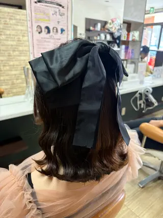 ミディアム ヘアアレンジ 徳留 もも花のヘアスタイル