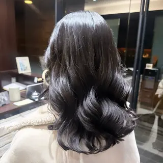 セミロング パーマ 韓国風パーマ🌿コテ 巻き風パーマ/るいのヘアスタイル