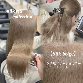ロング カラー NAMI🤎ブラウン &ミルクティー🤍のヘアスタイル