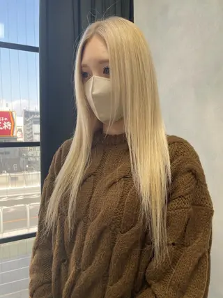 ロング カラー Acchon/心斎橋 💚ダブルカラーのヘアスタイル