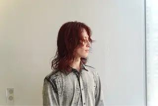 ミディアム カラー パーマ ボブ/レイヤー /艶カラー/sakuのヘアスタイル