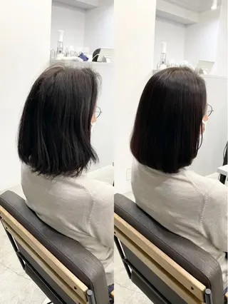 ミディアム カラー パーマ 生艶髪＆レイヤー🔔 渋谷お薦めNo.1✨のヘアスタイル